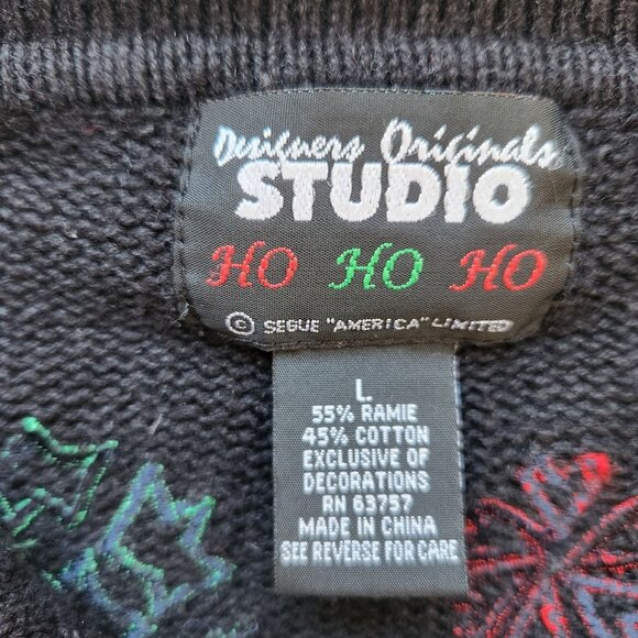 Vintage Ugly Christmas Sweater Cardigan Embroidered Teddy Bears Winter Cute - Picture 7 of 9